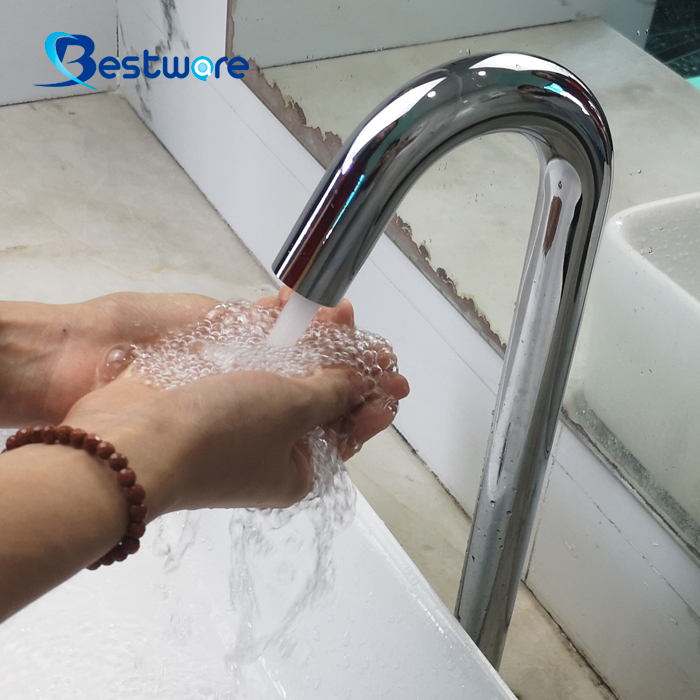 Hot Cold Water Stainless Steel Sensor Bathroom Faucet