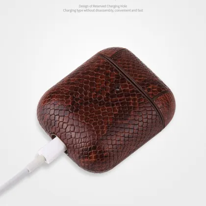 PGRETY Leather Earphone Cases: Snakeskin Texture Cases for AirPods 1, 2, 3, and AirPods Pro 2