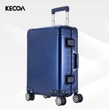 Travel Suitcase: Premium All-Aluminum Carry-On Luggage with 4 Wheels | Luxury Aluminum-Magnesium-Alloy Business Suitcase