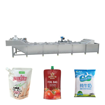 Juice Milk Sauce Pasteurization Production Line with Water Bath Tunnel and Packaging Options