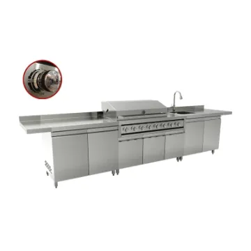 Garden Kitchen Sink Cabinets Built in Fridge Freestanding BBQ Grill Outdoor Cabinet