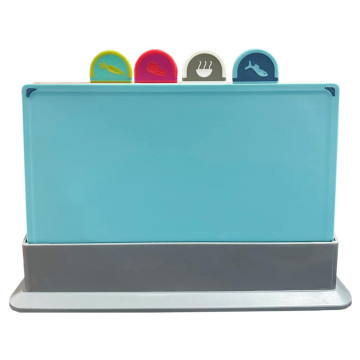 Customizable 4-Piece Cutting Board Set with Storage Stand | Natural Wheat Stalk Chopping Boards for Kitchen
