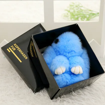 Soft plush bunny rabbit keychain