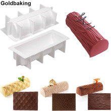 Silicone Swiss Cake Mould Yule Log Mold Large Buche Form Silicon Fondant Mat Impression Lace Moulds
