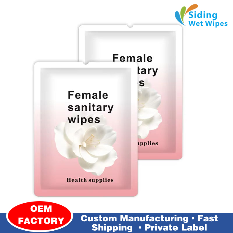 Logo tùy chỉnh cho khăn lau ướt kháng khuẩn của phụ nữ