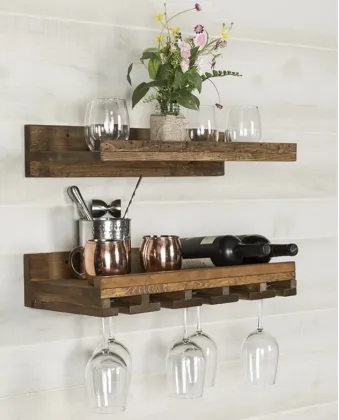 Wall Mounted Solid Wood Wine Rack