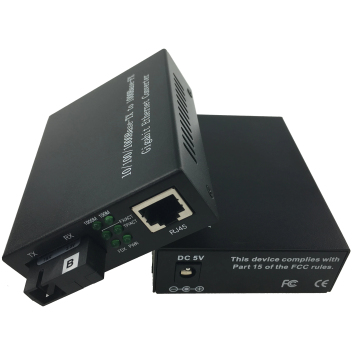 10/100/1000M Single Mode SC Connector Fiber Media Converter