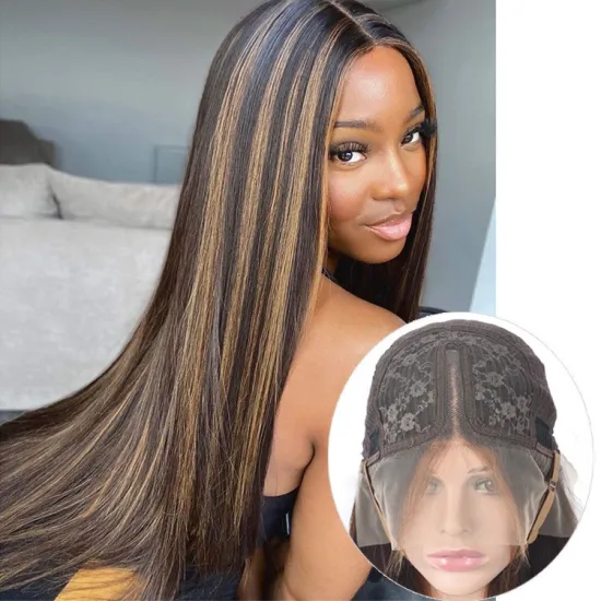 wholesale price P4/27  color  Synthetic Hair Wigs With Highlights  Pre-Plucked T lace Wig Big Factory Stock