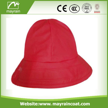 Red Color PU rain hat