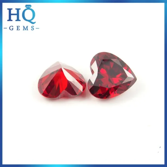 Hot synthetic heart shape garnet loose cubic zirconia cz stone