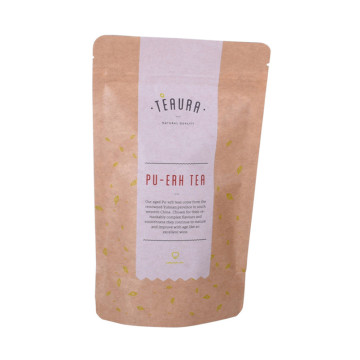 Biologisk nedbrydelig Kraft Paper Bag Coffee Doypack Emballage