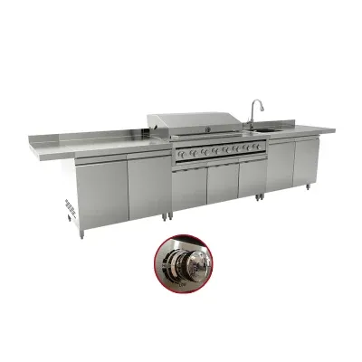 SUS 204 Stainless Steel BBQ Grill New Design Outdoor Kitchen for Garden