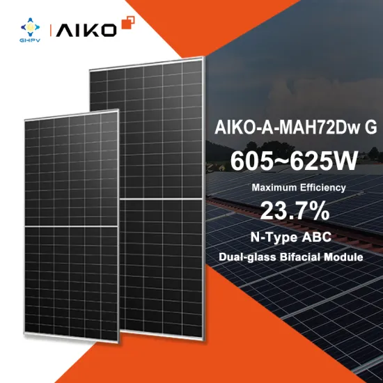 High-Power Aiko A605 Solar Panels: 605W to 625W N-Type ABC Dual Glass Bifacial Modules with TUV/CE Certification