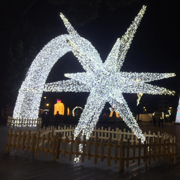240V/24V/110V Steel Aluminum Frame Outdoor Holiday 3D LED Christmas Star Decoration