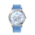 Flower Pattern Women Leather Pearl Watch