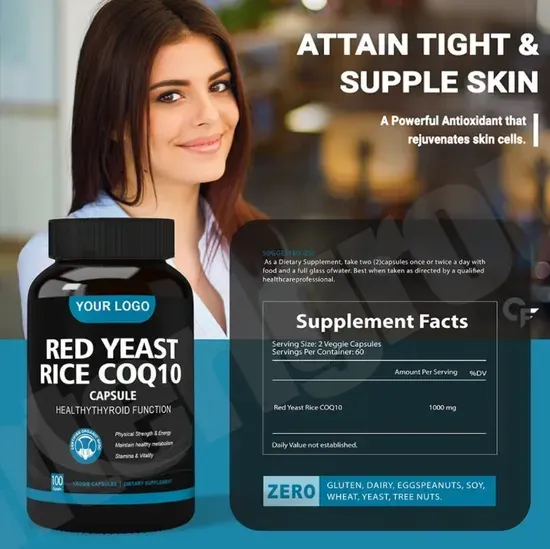 Coenzyme Q10 500mg with Red Yeast Rice Extract Capsules