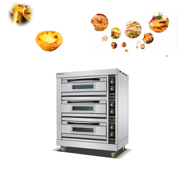 China Factory Price 3 Deck 6 Tray Electric Oven for Bakery and Pizza Baking Equipment