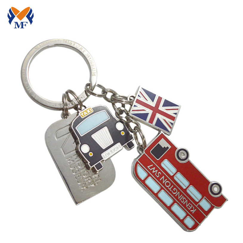 Souvenir custom shape metal London keychain