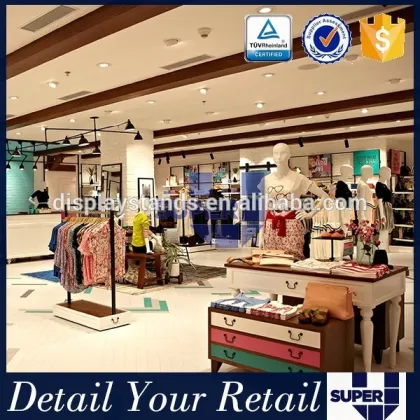 Best design famous brand shop fitting women garment names clothing stores