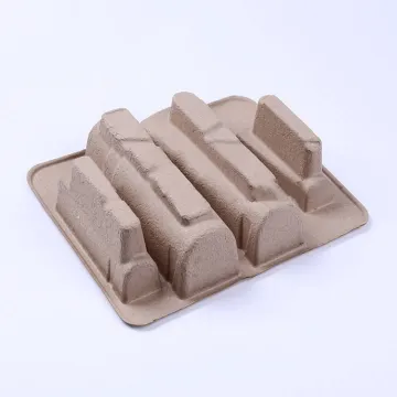 Eco-friendly natural dry press brown colour recycled tray
