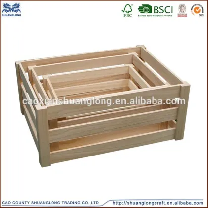 Customized wooden fruit crate boxes/Elegant wooden crate vanity box from goodlife