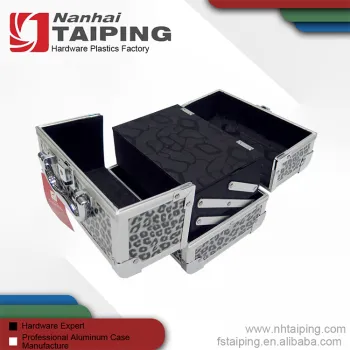 Waterproof Leopard Print Aluminum Beauty Case With Mirror