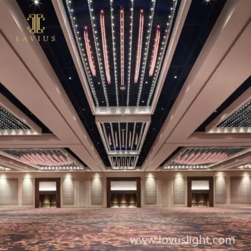 Customized large modern LED contemporary K9 crystal ceiling lamp banquet hall large hotel crystal chandelier
