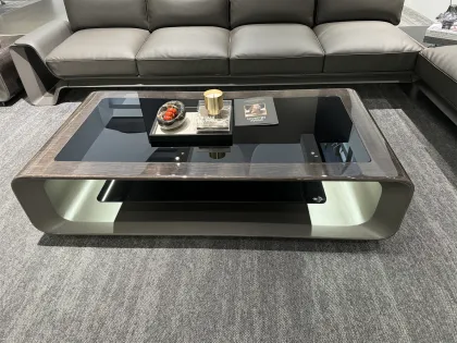 Modern L-shaped leather sofa