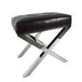 Modern Ottoman Soft Cushion Metal Base Stool For Bedroo