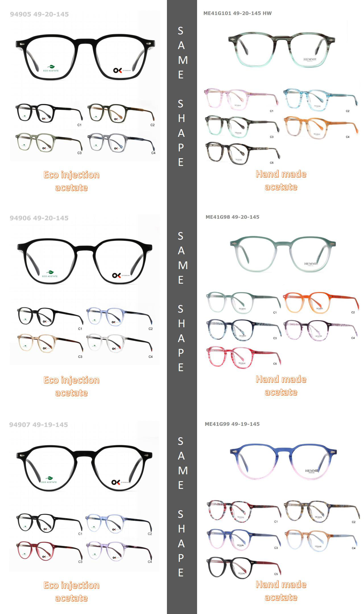 BIO ECO light acetate optical glasses frame