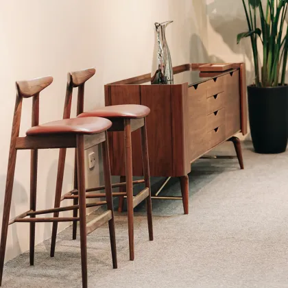 Indigo Wooden Bar Stool