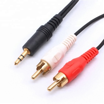 3.5mm to 2 RCA Plug Audio AUX Cable Male M Jack AV Stereo Music 1.5M