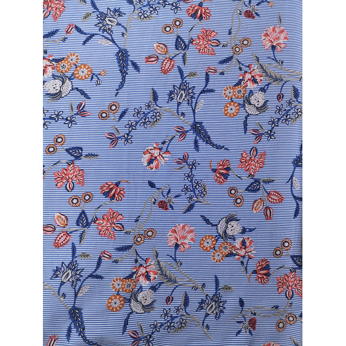 Stripe Flower Rayon Voile 60S tryckt vävt tyg