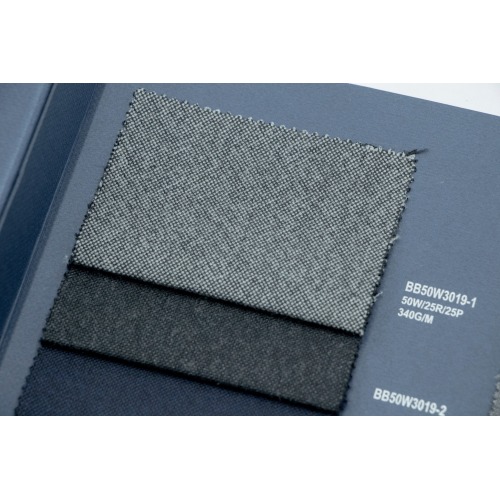 Grey Oxford 50% Wool Fabric