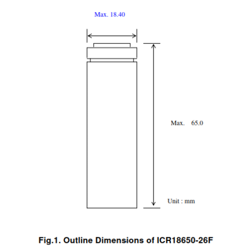 Samsung ICR18650-26F подлинной плоский