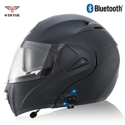 VIRTUE Electric Motorcycle Bluetooth Helmet: Men's Open-Face & Full-Face Running Safety Gear