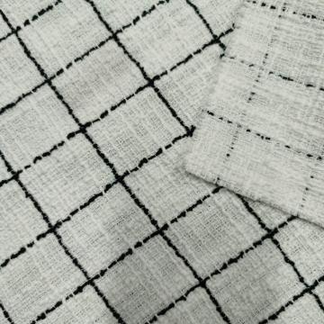 Boucle style fashion tartan design fabric