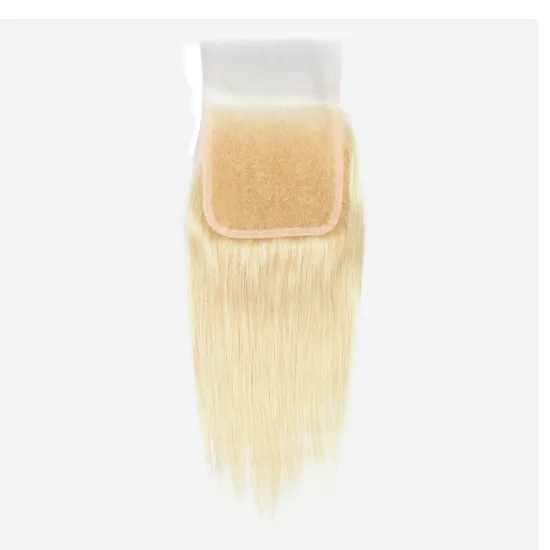 Wholesale Malaysian Human Virgin Hair Blonde HD Lace Closure 613# Color 4x4 Transparent Swiss Lace Frontal 10A Silky Straight