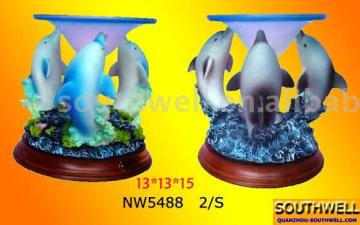 resin candler&amp;polyresin statue (Dolphin)