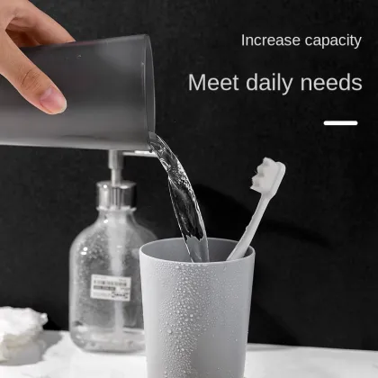 Simple Frosted Plastic Couple Cup for Brushing Drinking and Mouthwash