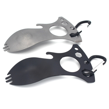 Stainless Steel Outdoor Multi-Function EDC Fork, Hex Wrench, and Bottle Opener