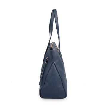 Arbeitshandtasche Rindsleder Zweiwegetasche Blau