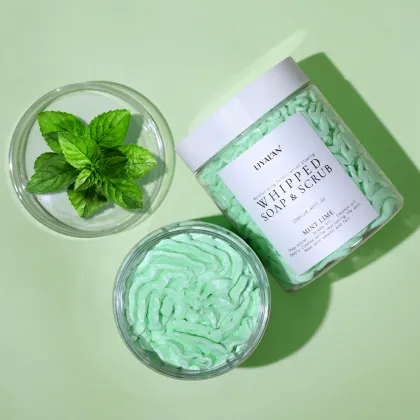 Natural Mint Lime Whipped Soap - Private Label Skin Deep Cleansing Refreshing Shower