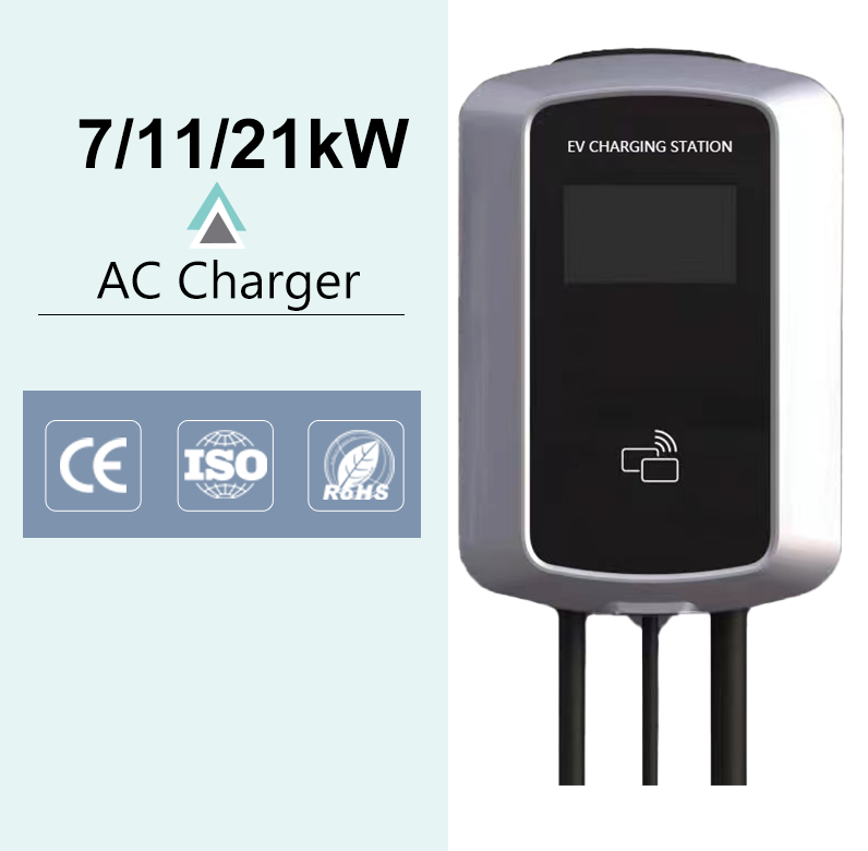 7 11 21kW दीवार-माउंटेड इलेक्ट्रिक एसी चार्जर