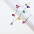 Multicolor Girl Smiley Face pendente Metal Chain