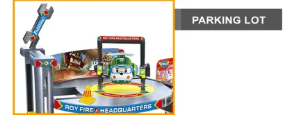 Cartoon F/W Railway Set Fire Parking Plastic Garage Toy