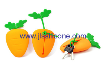 Carrot Shaped Silicone Keychain 