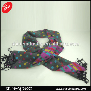 Ladies fashion colorful round dot knitted wool scarf