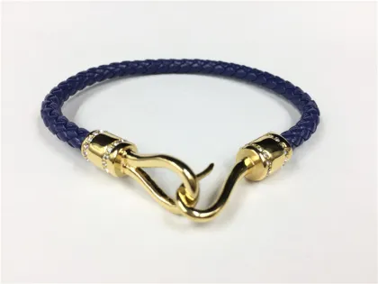 Fish Hook Buckle Leather Bracelet