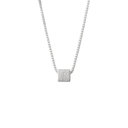 S925 Sterling Silver Small Cube Simple Clavicle Chain